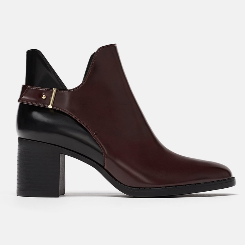 Zara Burgundy Booties 36